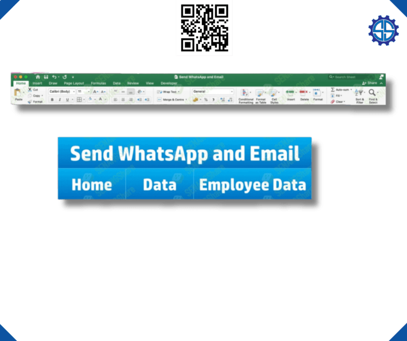 إرسال جدول بيانات عبر البريد الإلكتروني و WhatsApp