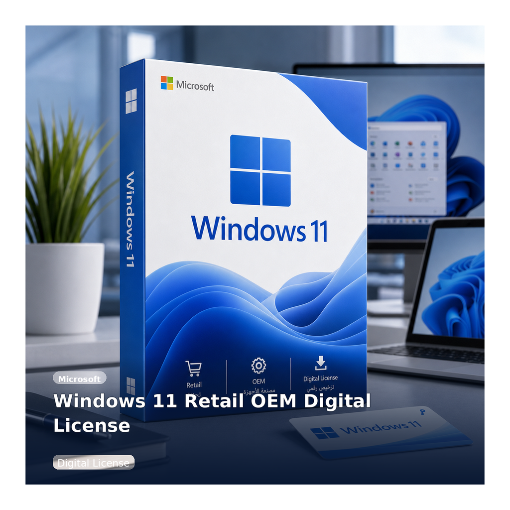 ويندوز 11 Retail وOEM - تراخيص رقمية بمتغيرات متعددة - Microsoft - يجمع متغيرات Retail وOEM في صفحة واحدة واضحة.