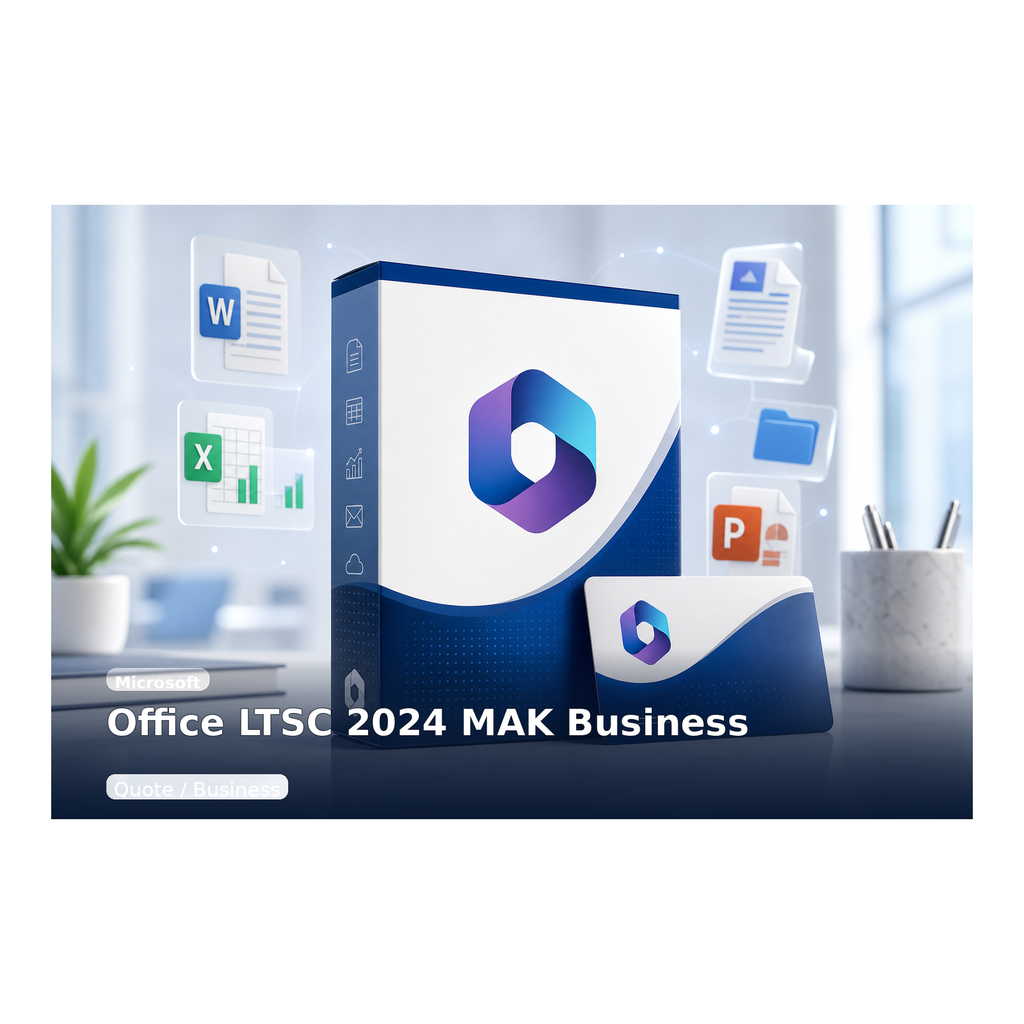 Office LTSC 2024 MAK للشركات - Microsoft - مناسب للمؤسسات التي تحتاج Office LTSC 2024 MAK ضمن مسار ترخيص تجاري منظم.
